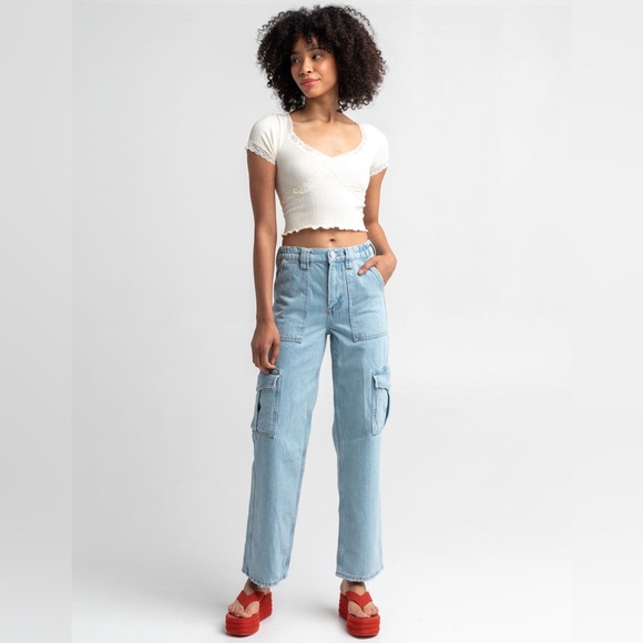 BDG Urban Outfitters London Womens Cross Lace Baby Tee size medium NWT - Picture 3 of 13